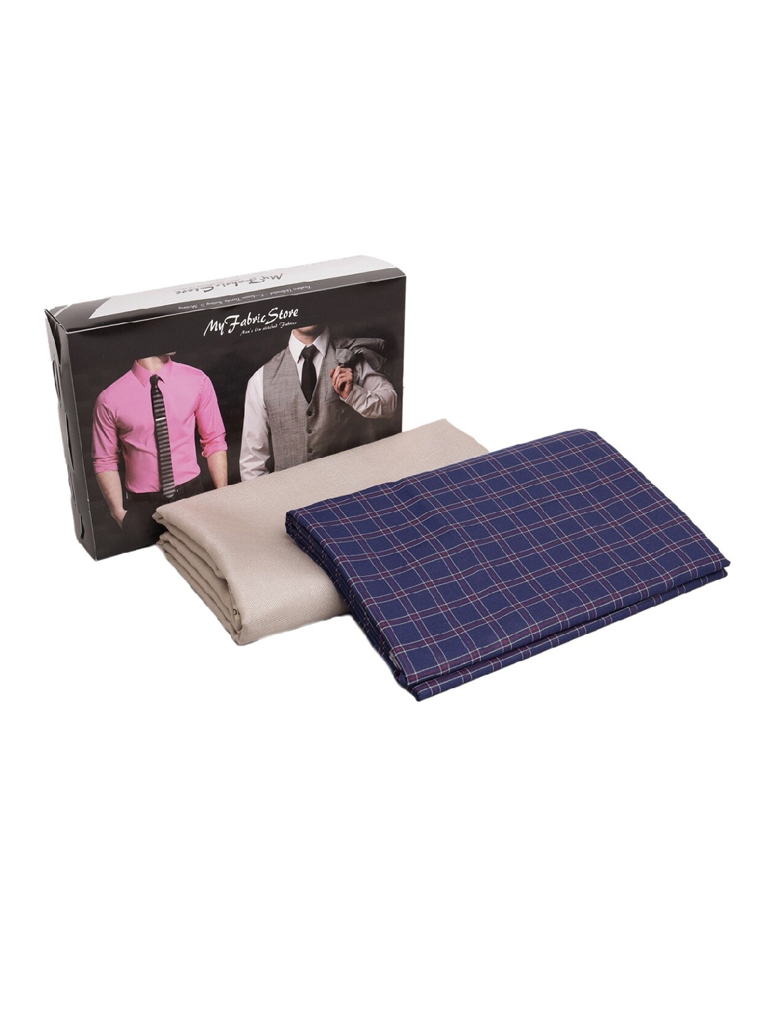 

My Fabric Store Men Shirt & Trouser Fabric Set, Navy blue