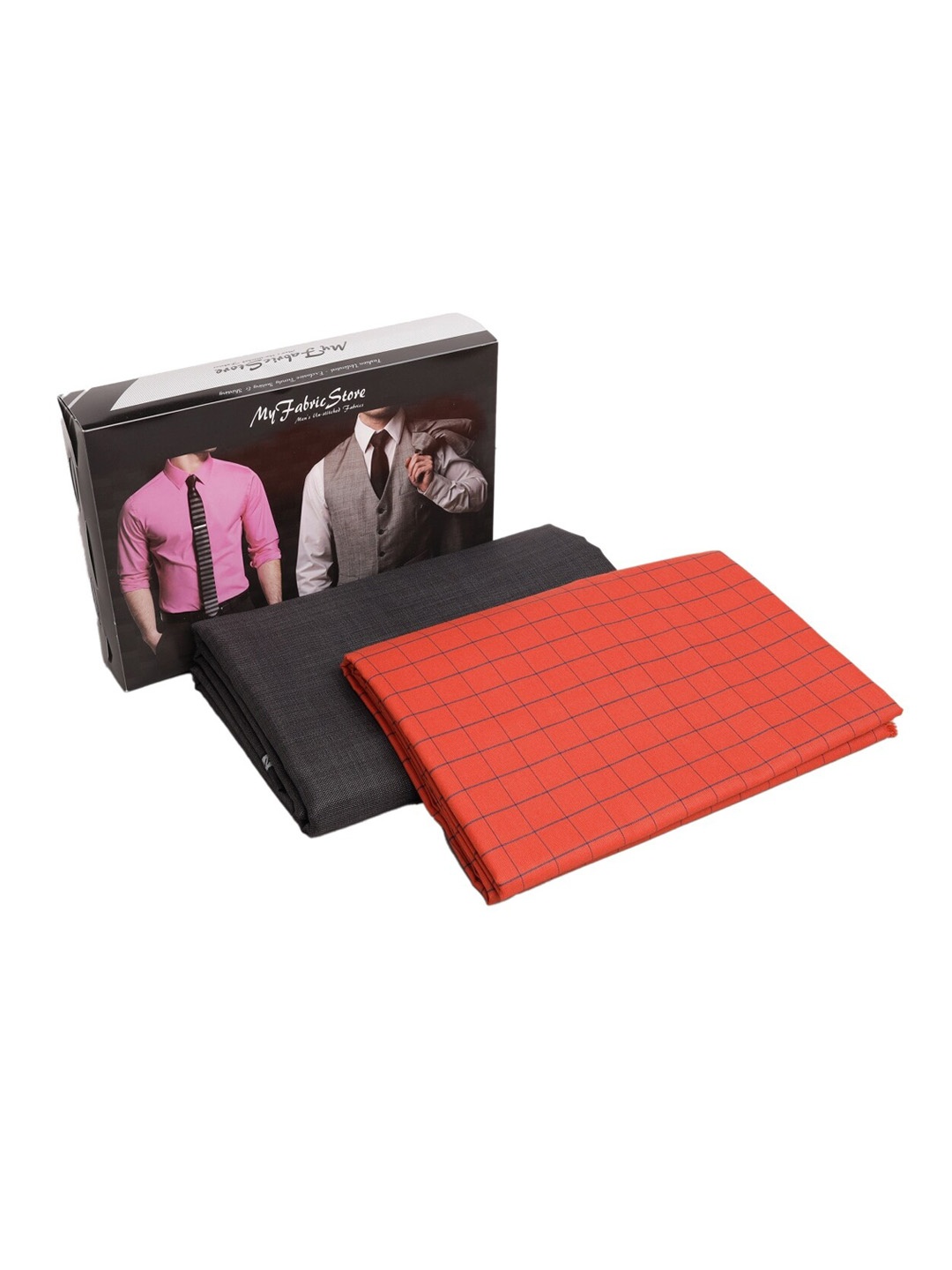 

My Fabric Store Men Shirt & Trouser Fabric Set, Red