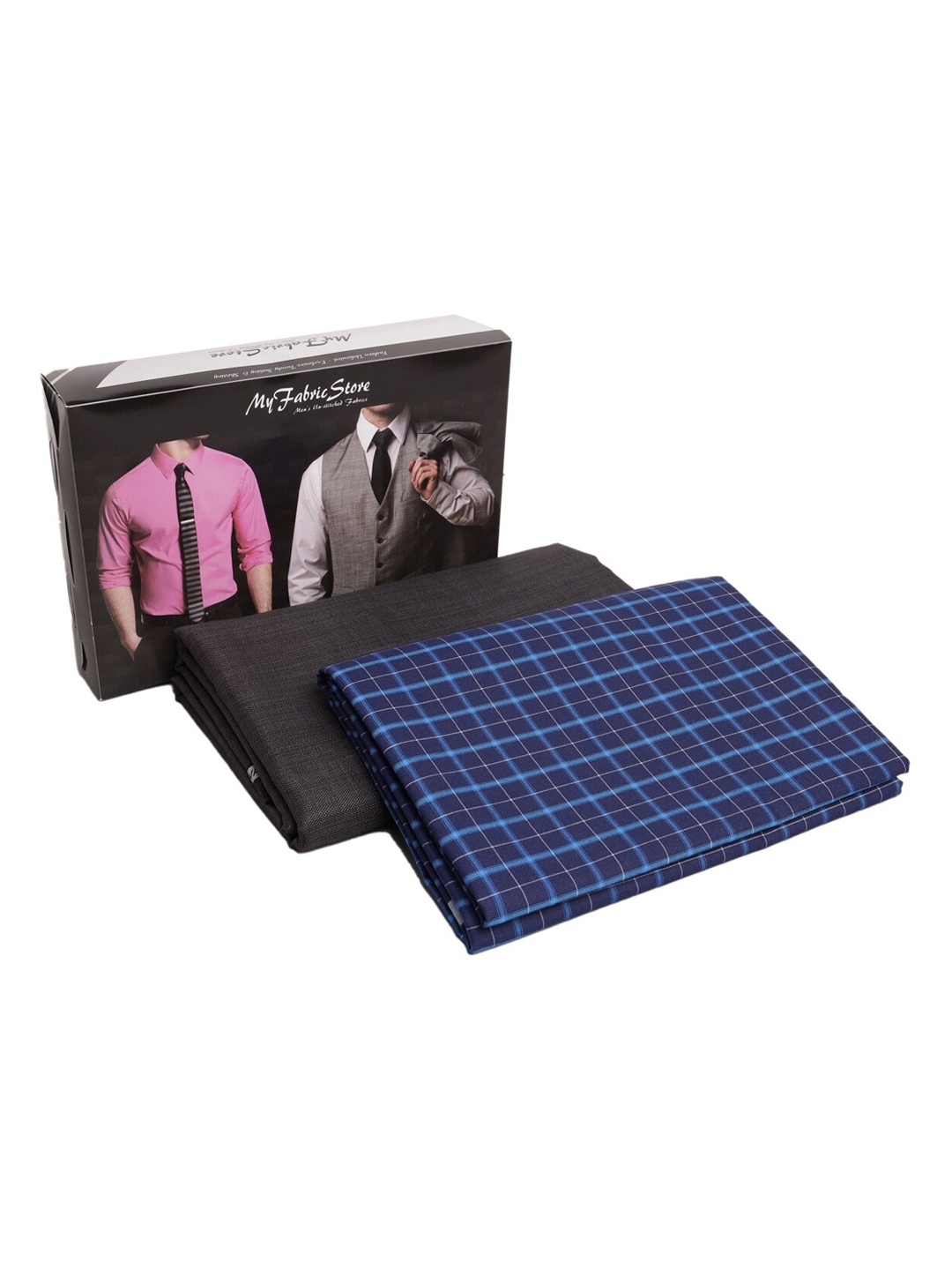 

My Fabric Store Men Shirt & Trouser Fabric Set, Navy blue