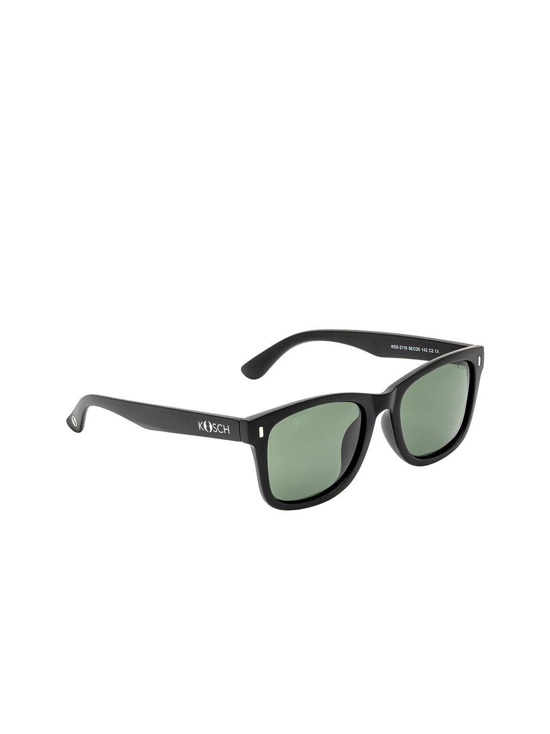 

KOSCH ELEMENTE Men Green Lens & Black Square Sunglasses with UV Protected Lens