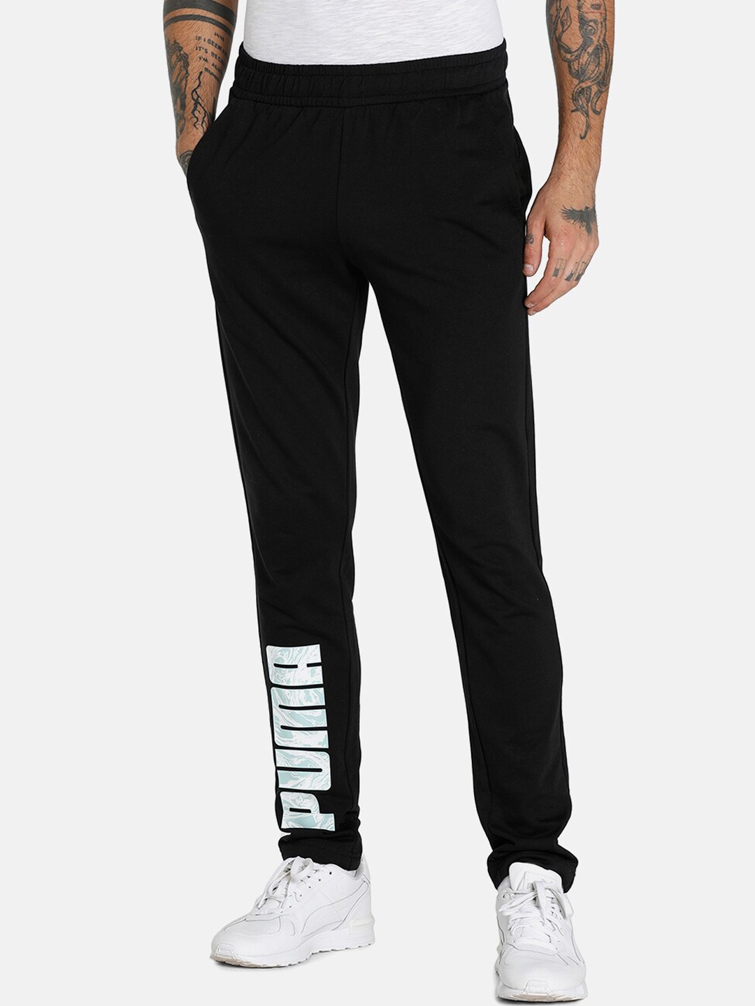 

Puma Mens Black Cotton Slim Fit Graphic Pant