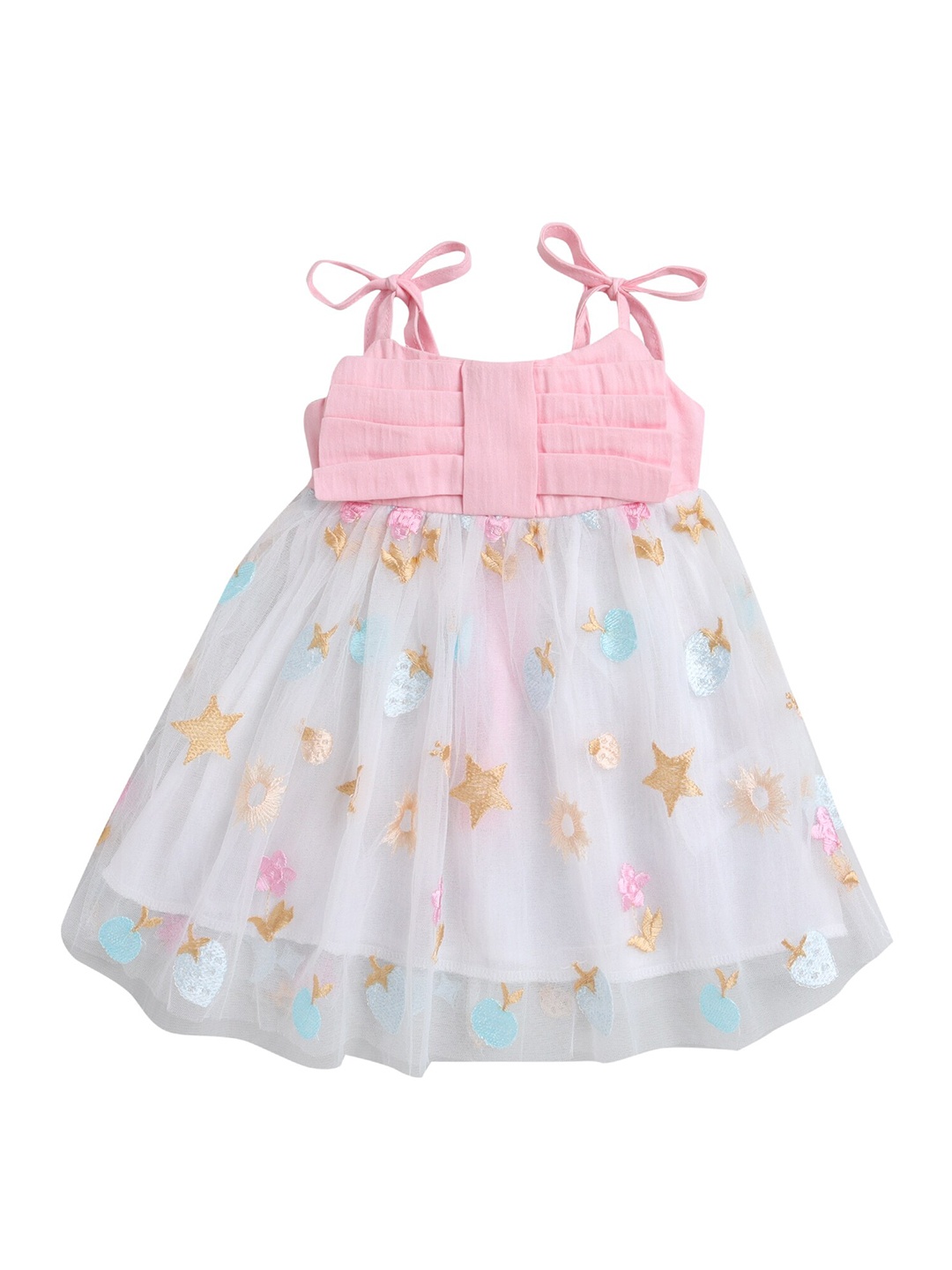 

Hopscotch Pink & White Floral Shoulder Straps Fit & Flare Dress