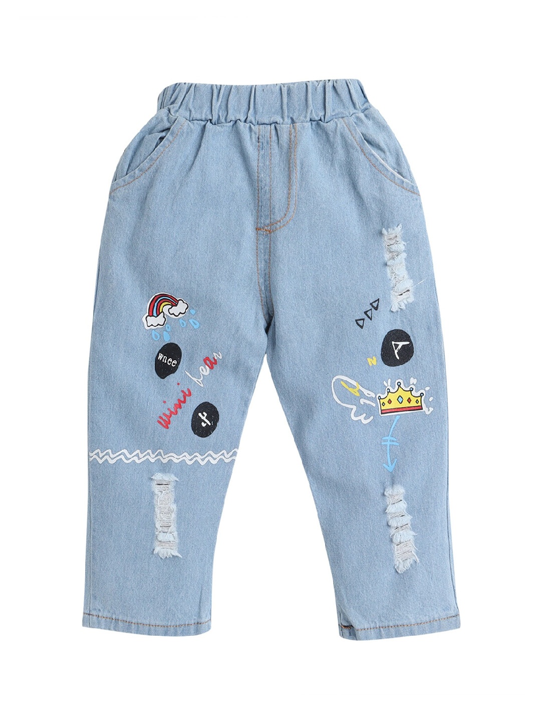 

Hopscotch Boys Blue Low Distress Stretchable Jeans