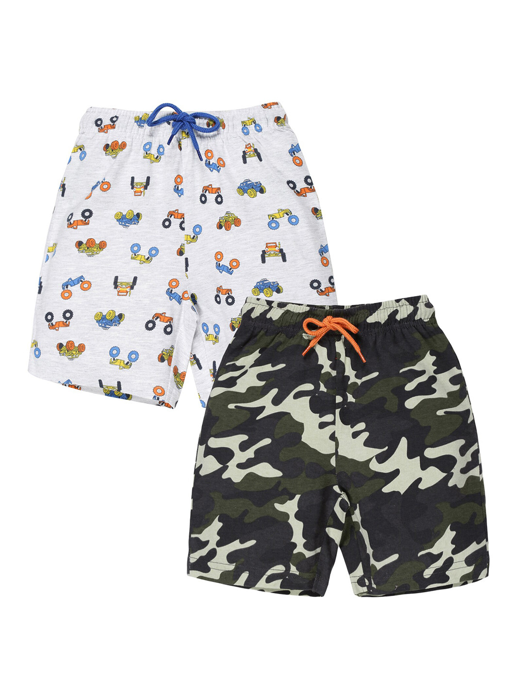 

PLUM TREE Boys Pack of 2 Printed Shorts, White