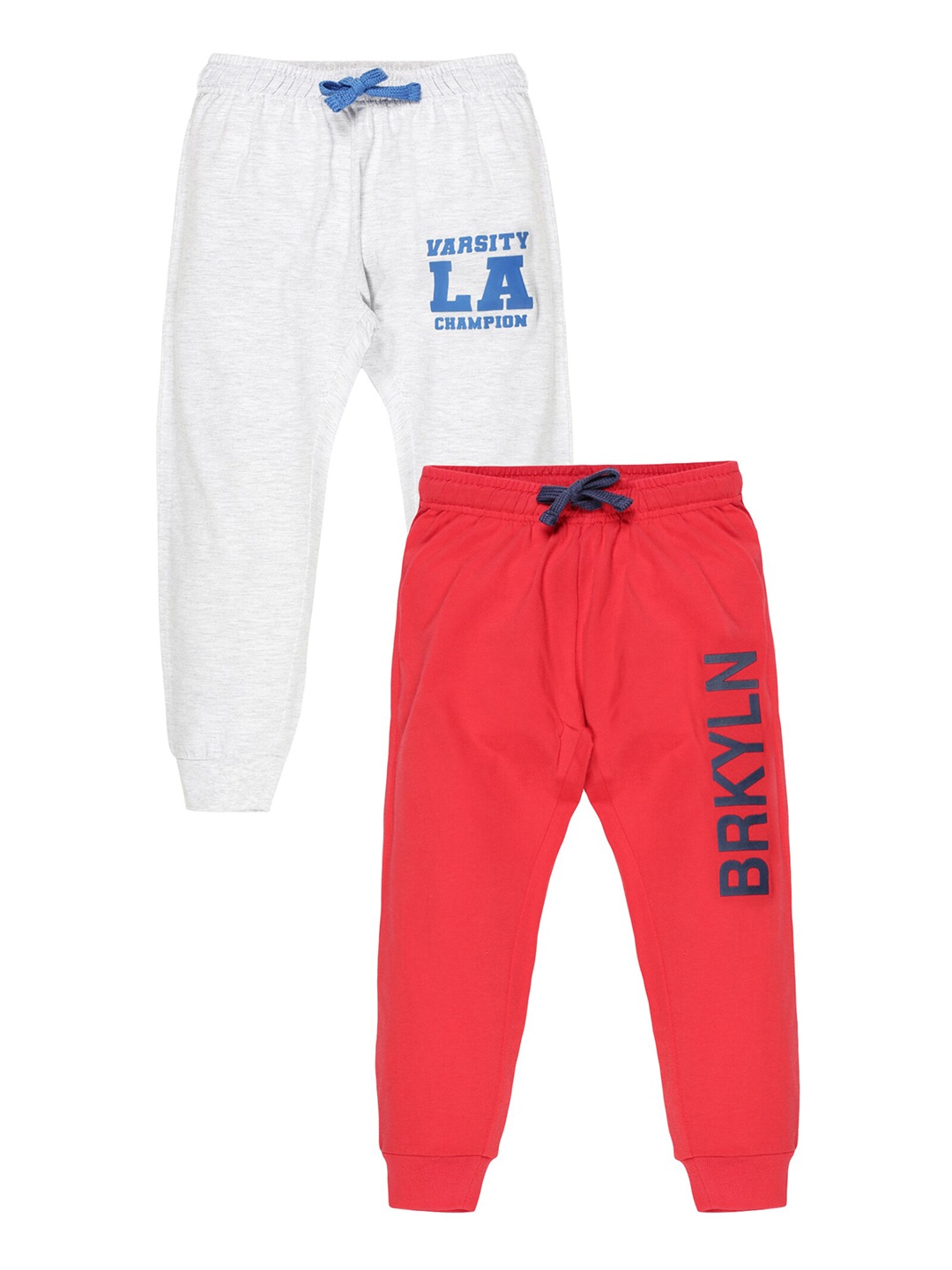 

PLUM TREE Boys Pack Of 2 Red & Grey Joggers Trousers