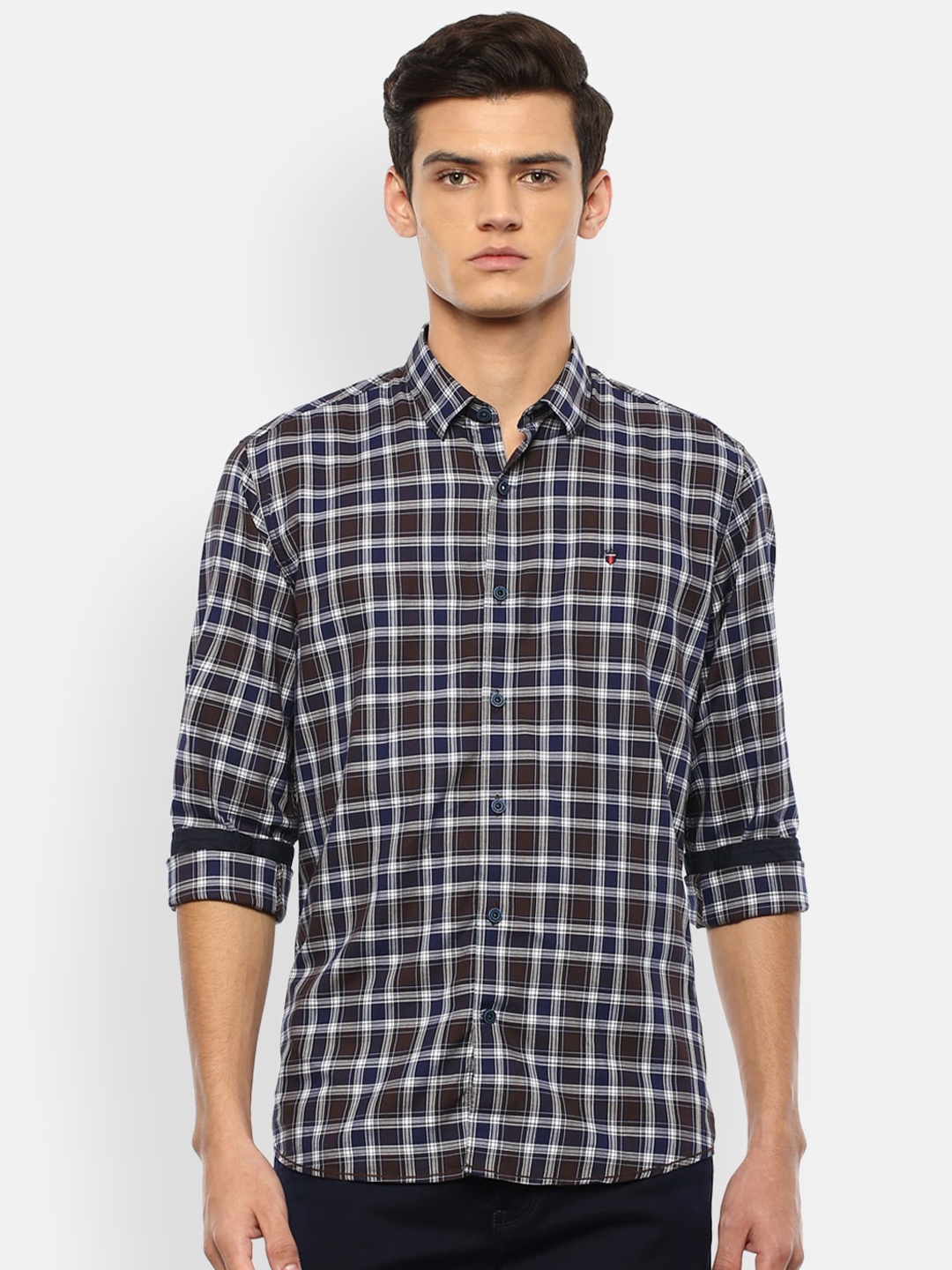 

Louis Philippe Sport Men Brown Slim Fit Checked Cotton Casual Shirt