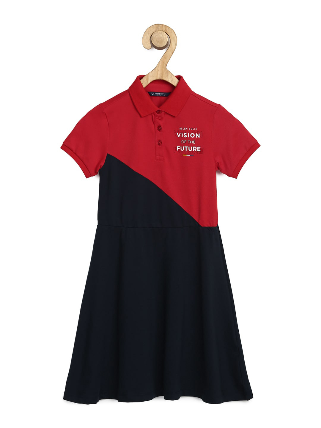 

Allen Solly Junior Navy Blue & Red Colourblocked T-shirt Dress