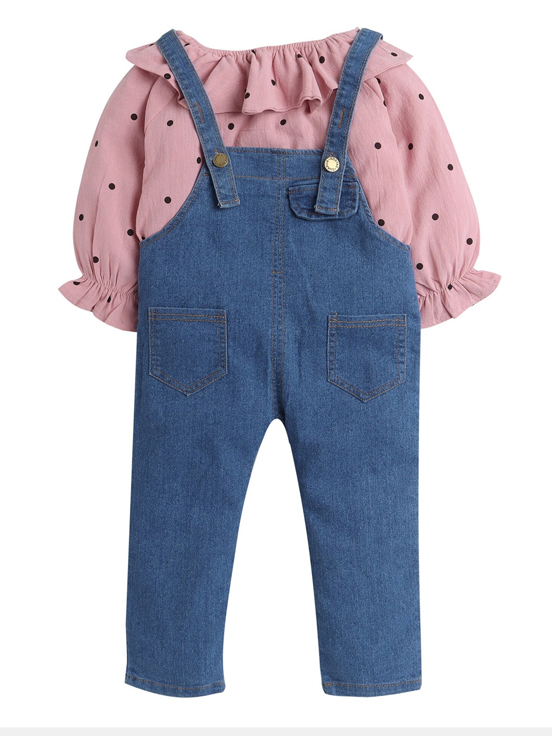 

Hopscotch Girls Pink Polka Dot Printed Top with Trousers