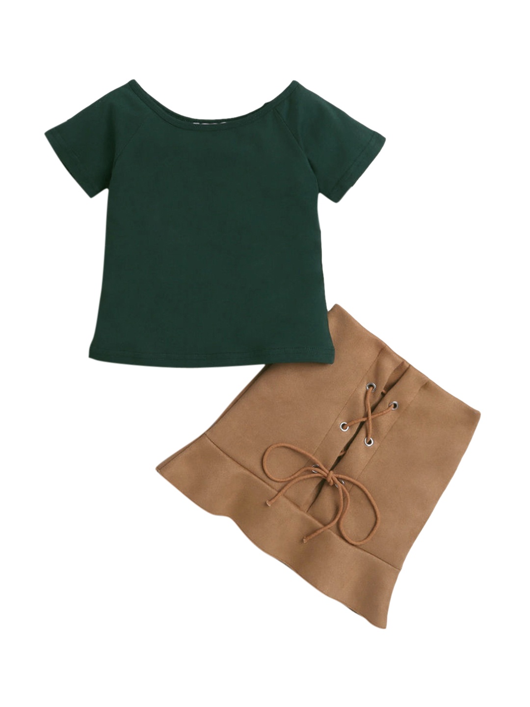 

Hopscotch Girls Black & Brown Top with Skirt