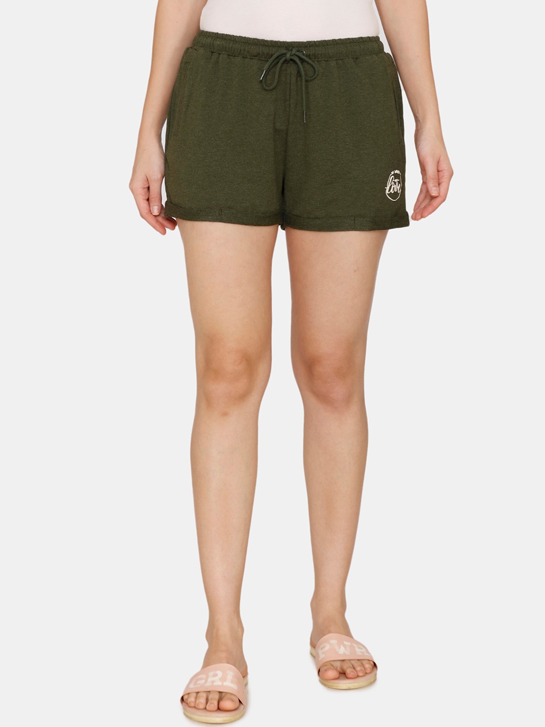 

Zivame Women Green Solid Shorts