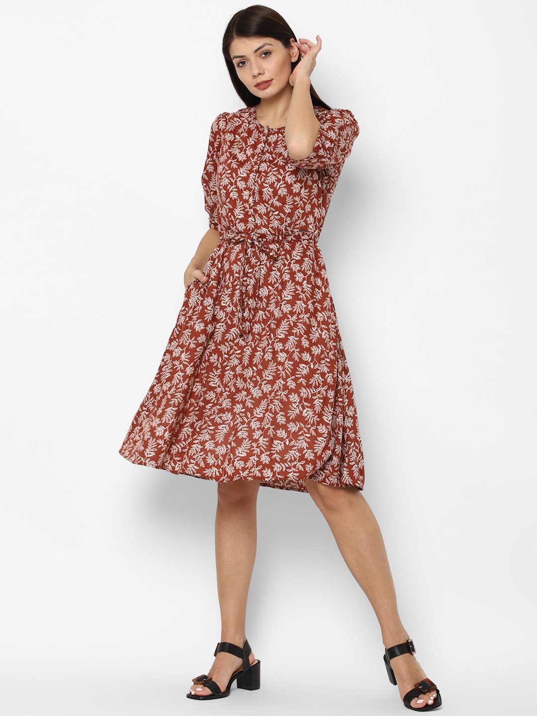 

Allen Solly Woman Brown Floral Dress