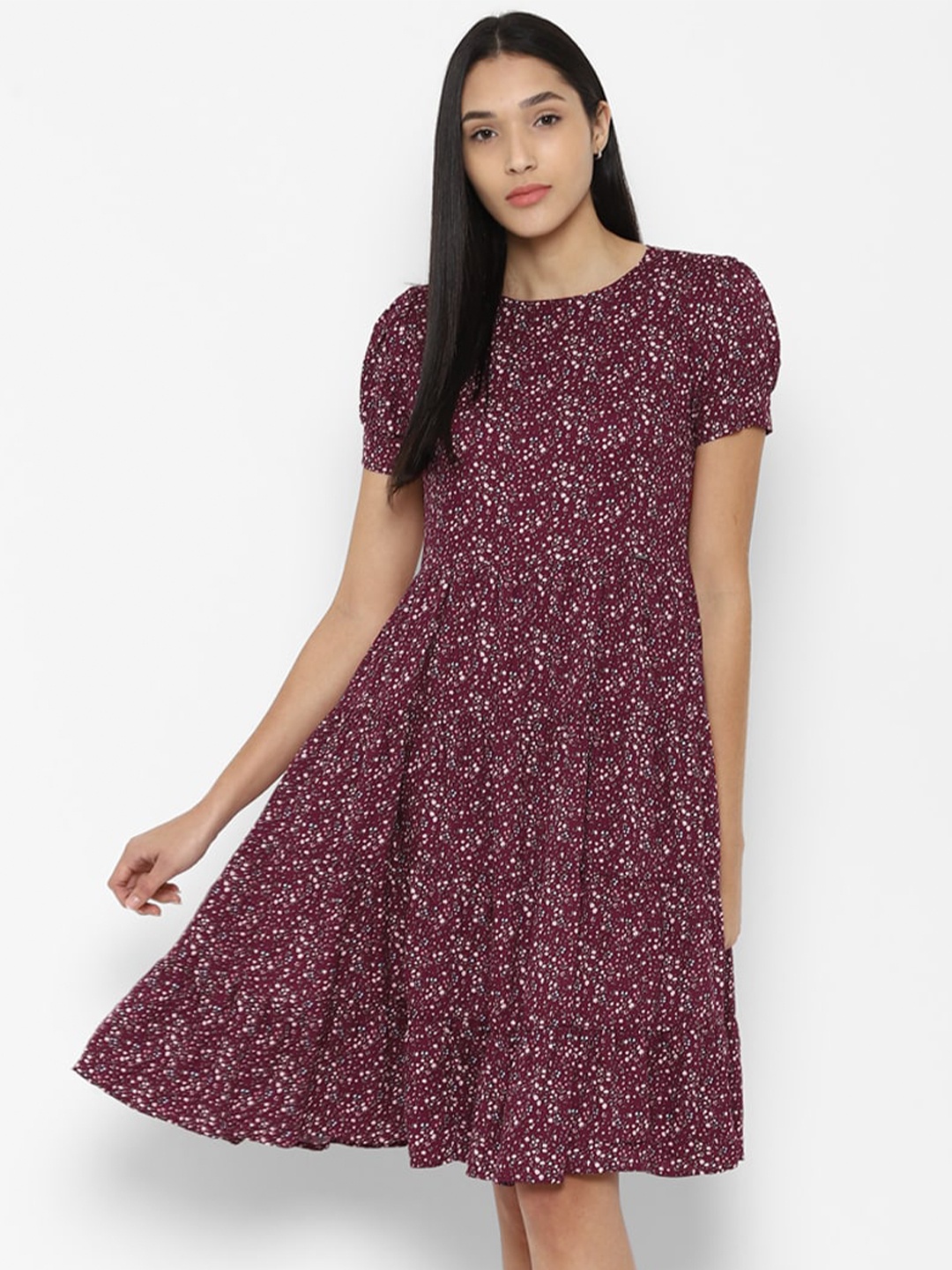 

Allen Solly Woman Maroon Floral Dress