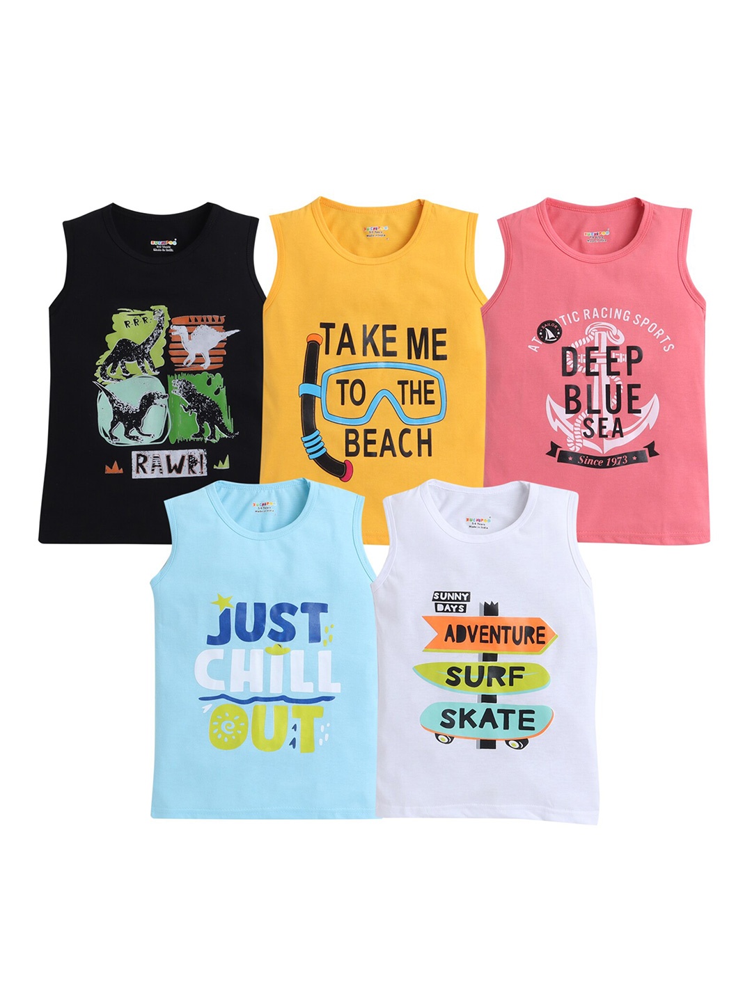 

Hopscotch Boys Multicoloured 5 Extended Sleeves T-shirt, Multi