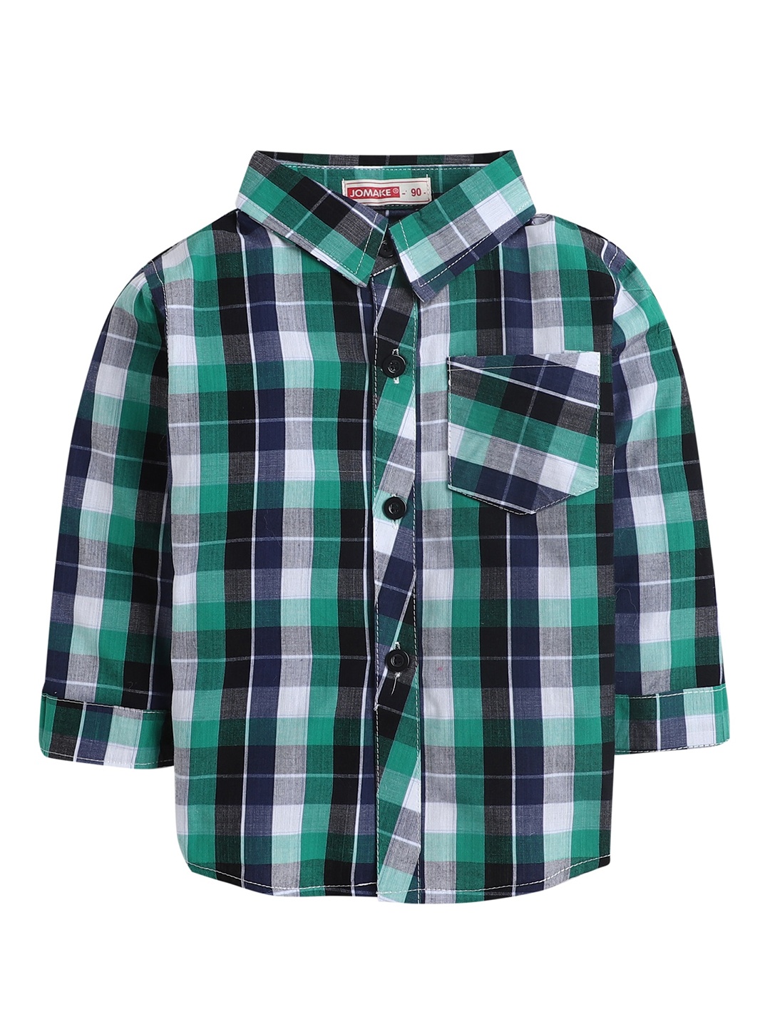 

Hopscotch Boys Green Smart Tartan Checks Checked Casual Shirt