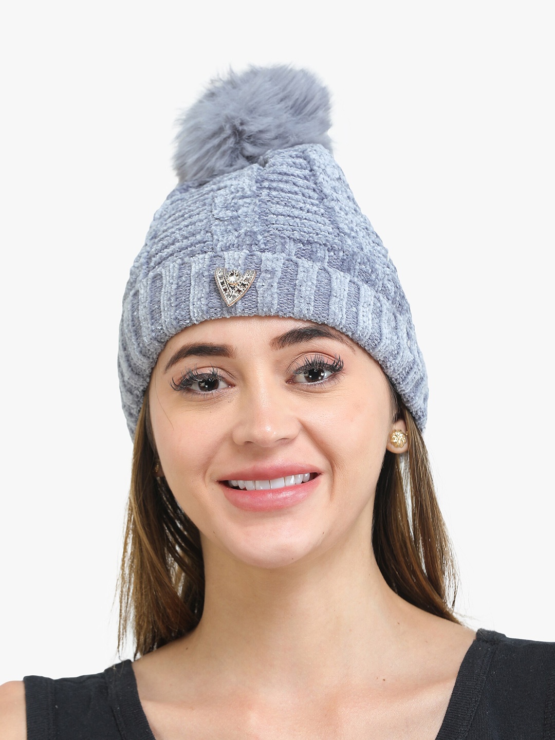 

ELLIS Women Grey Woolen Beanie