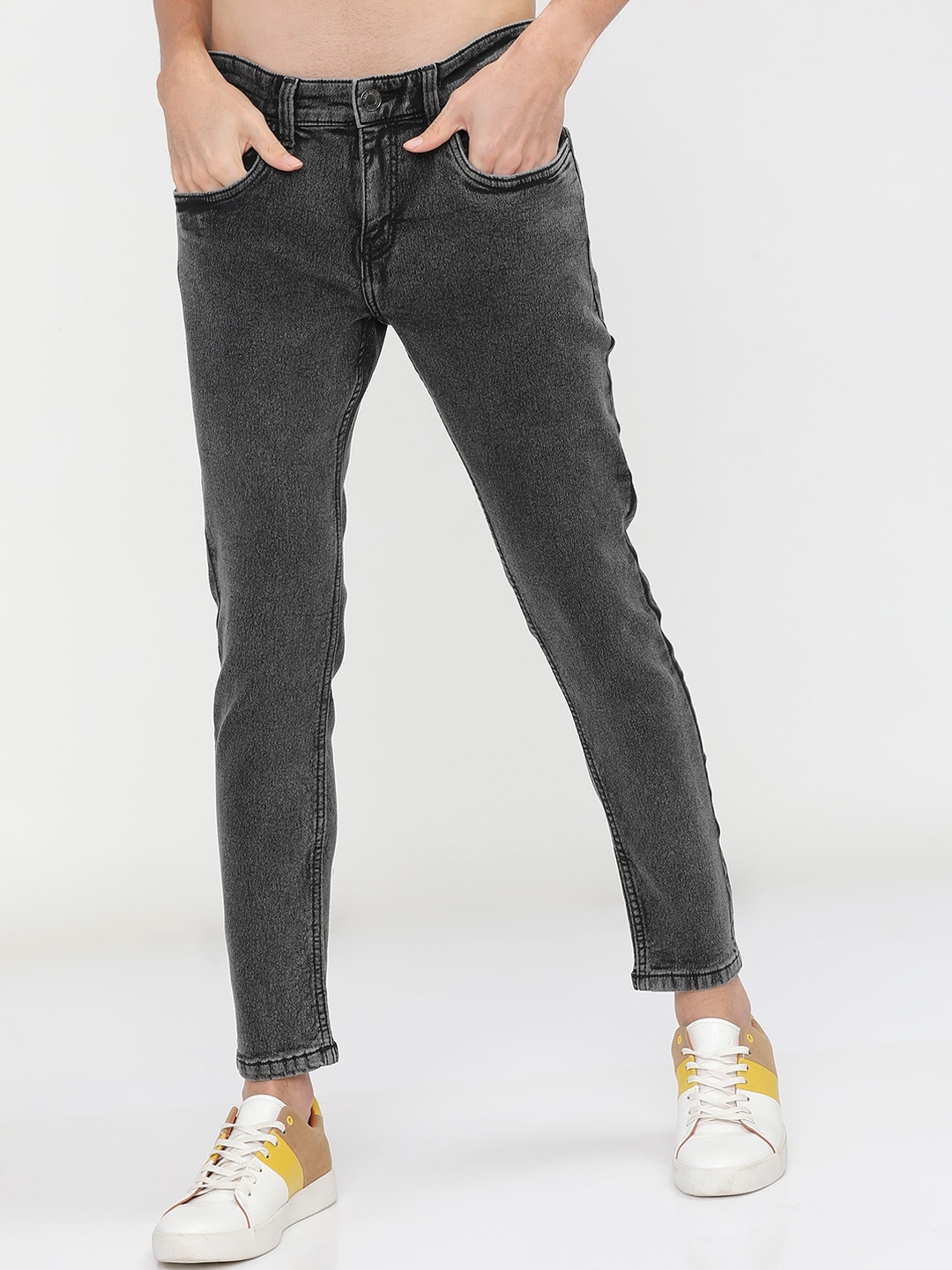 

HIGHLANDER Men Charcoal Tapered Fit Stretchable Jeans