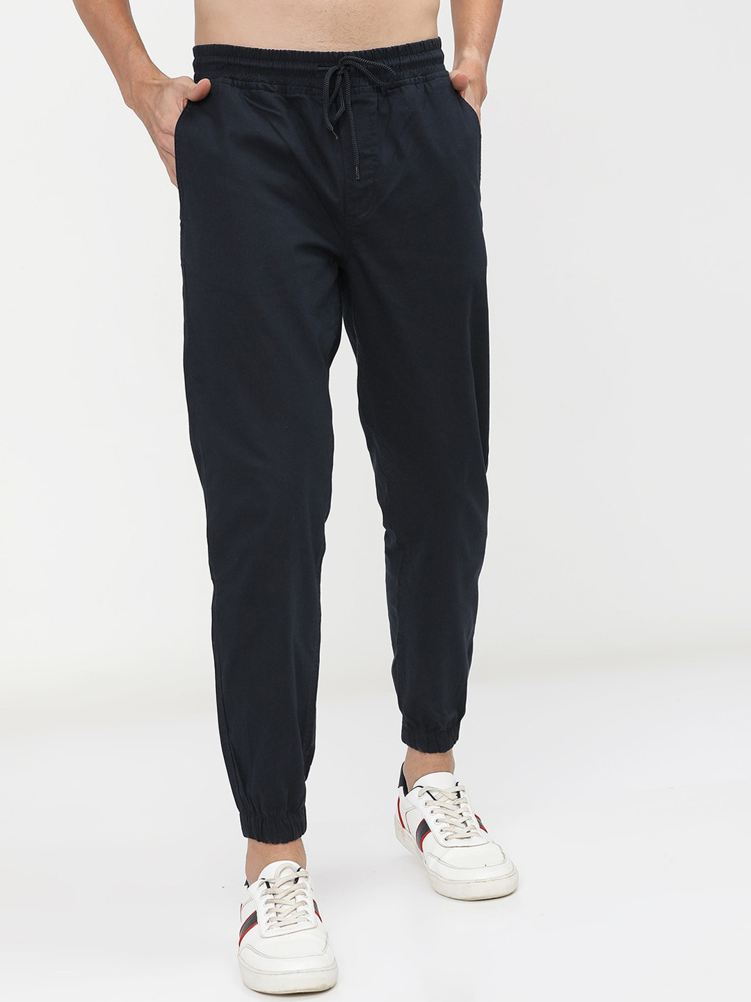 

HIGHLANDER Men Navy Blue Joggers Trousers