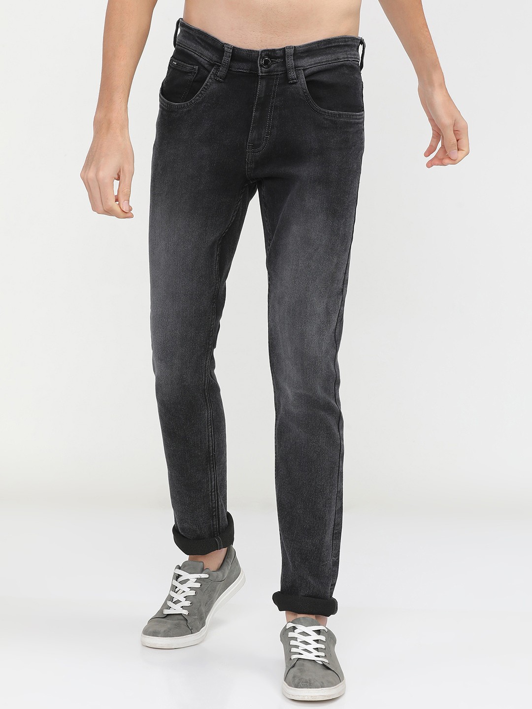 

HIGHLANDER Men Charcoal Slim Fit Stretchable Jeans
