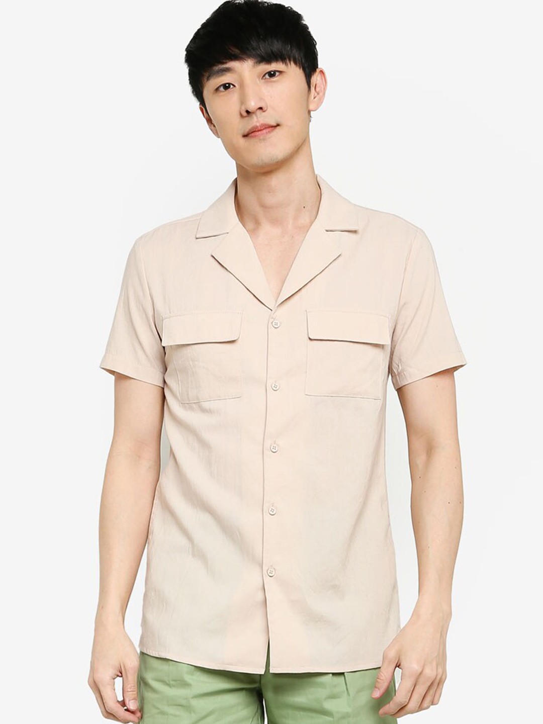 

ZALORA BASICS Men Beige Casual Shirt