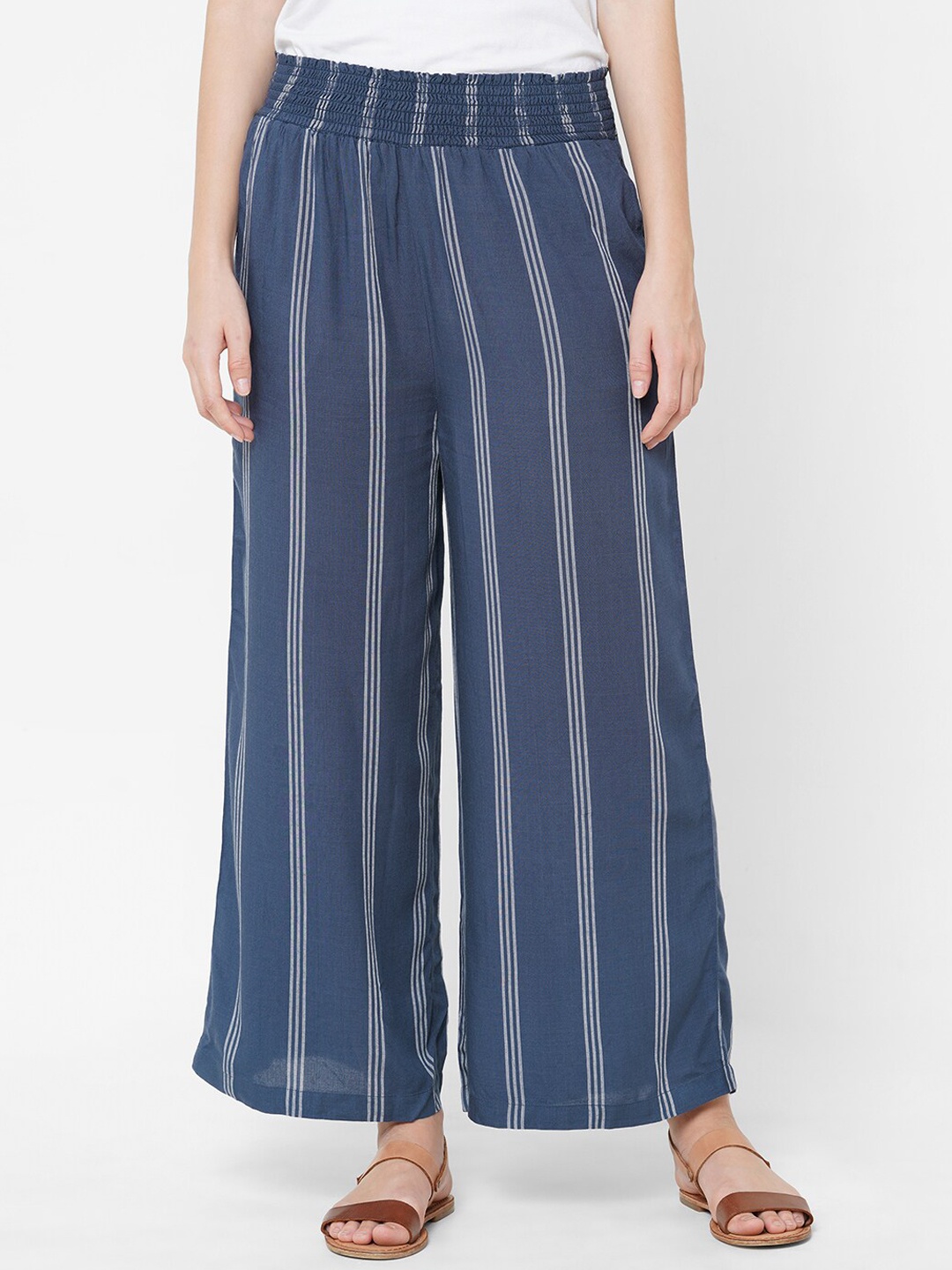 

Mystere Paris Navy Blue Striped Lounge Pants