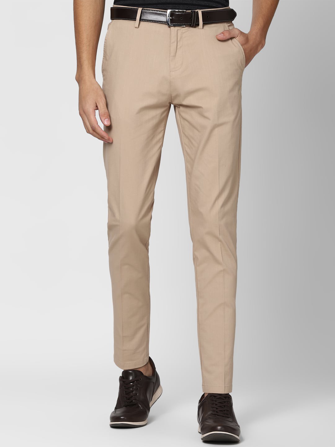 

Peter England Casuals Men Beige Slim Fit Trousers