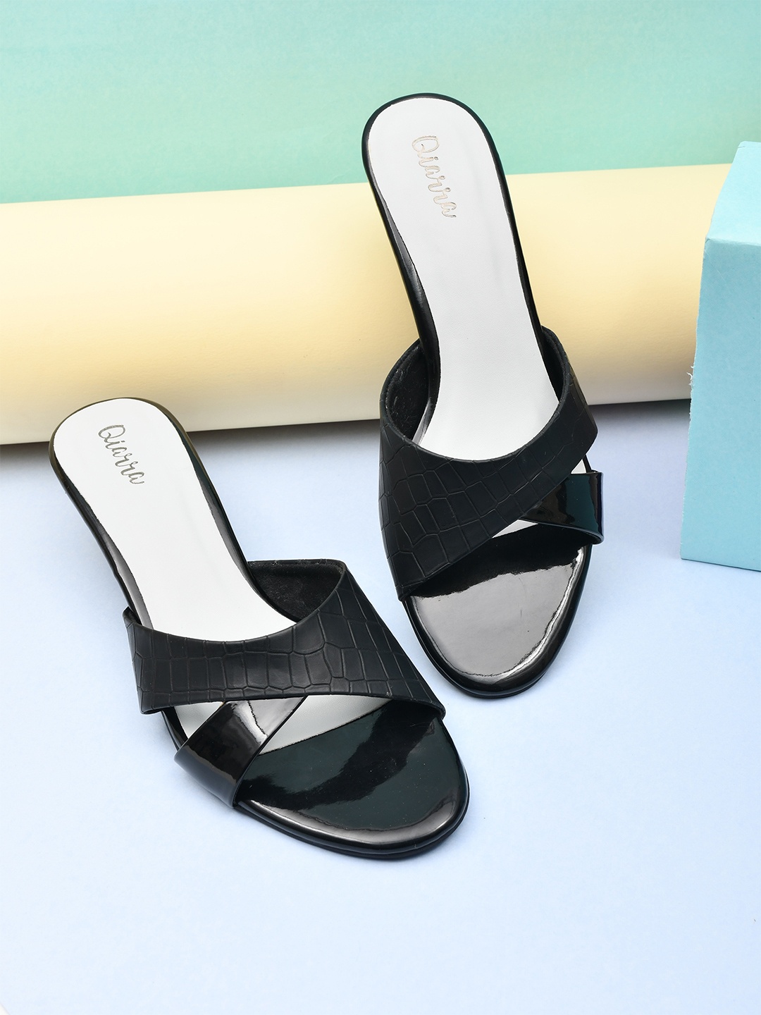 

Ajanta Black Party Kitten Sandals