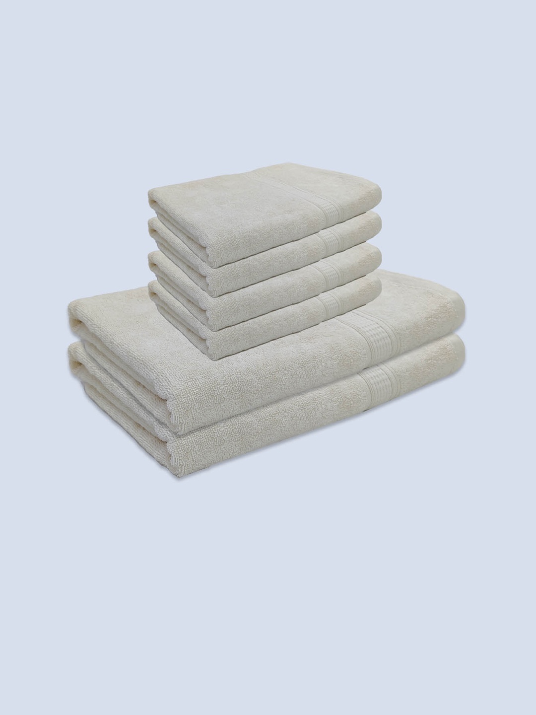 

Livpure Smart Ivory White Pack of 6 Solid 500 GSM Bath & Hand Towel