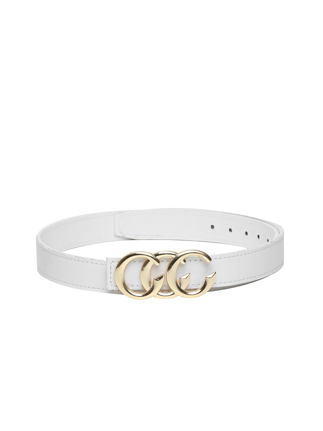 

Calvadoss Men White Solid Slim Belt