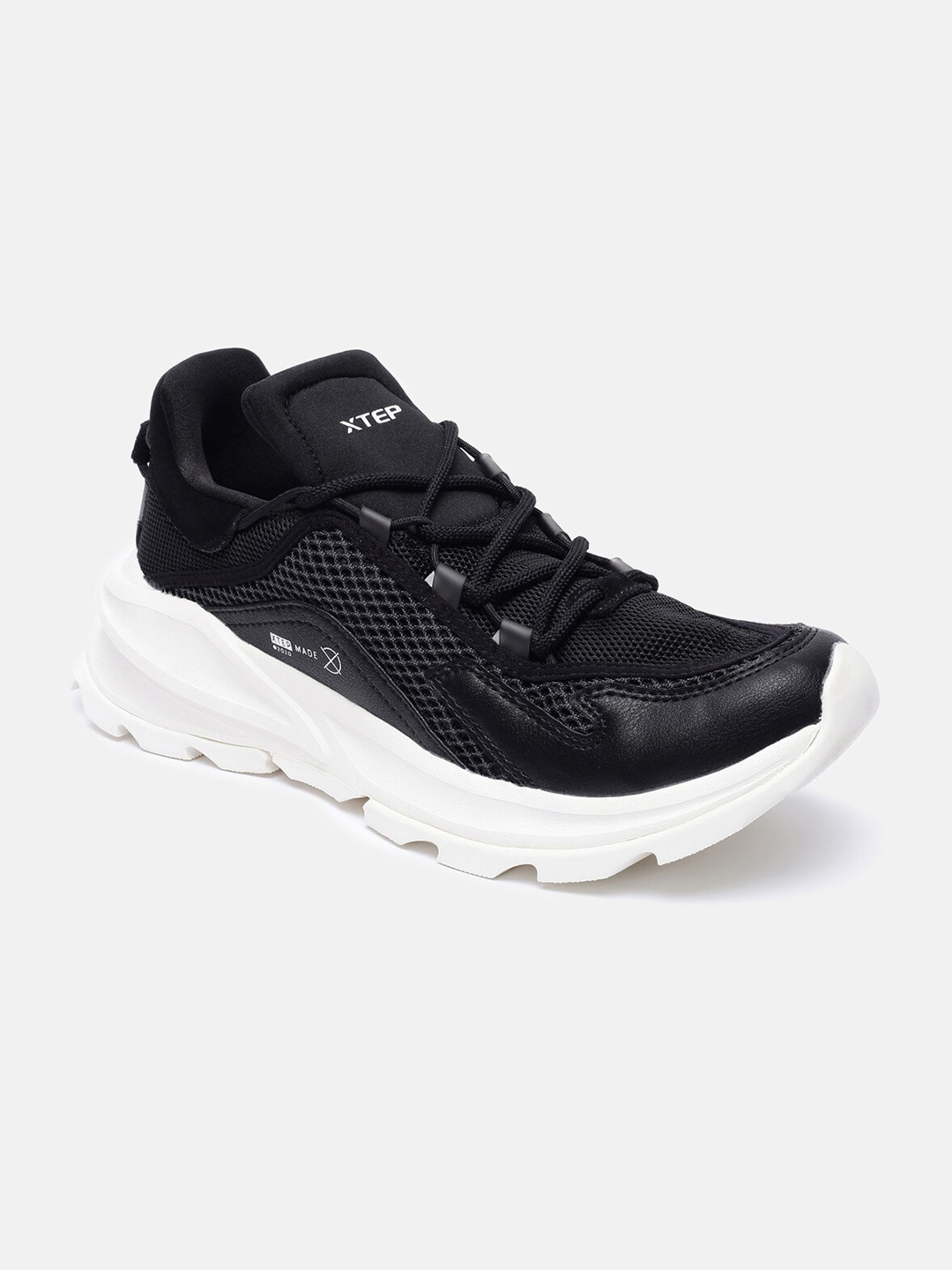 

Xtep Men Black Textile Training or Gym Non-Marking Shoes
