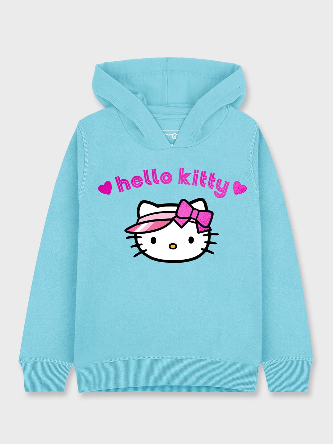 

Kids Ville Hello Kitty Girls Blue Printed Hooded Sweatshirt