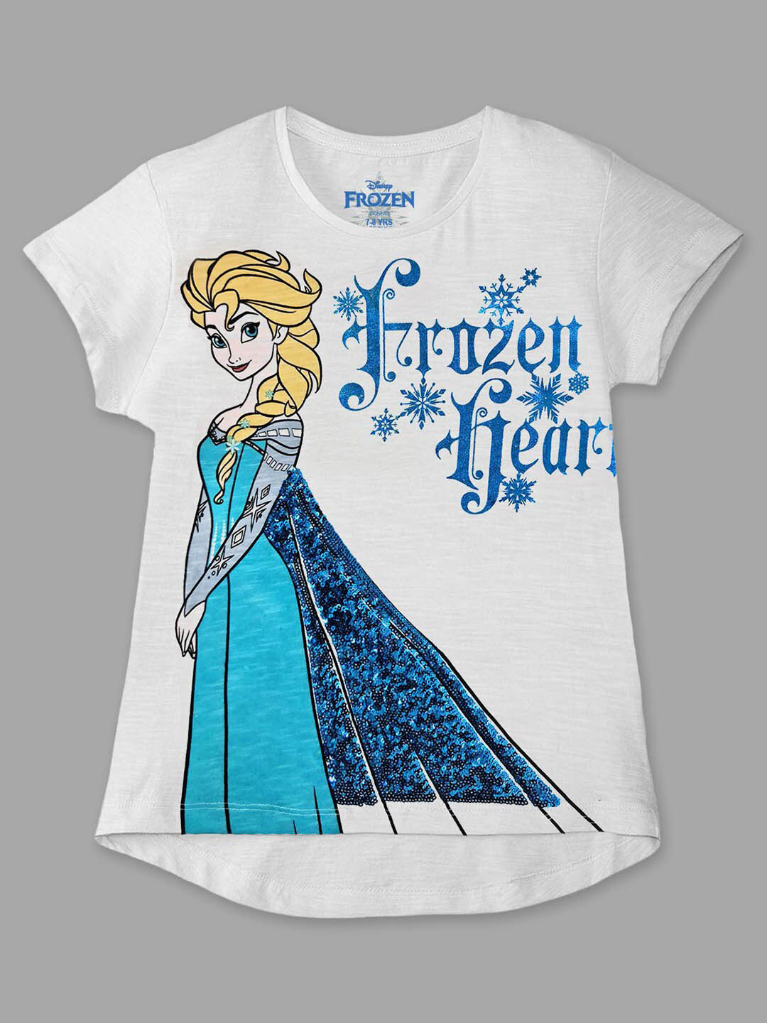 

Kids Ville Frozen Girls White Conversational Printed T-shirt