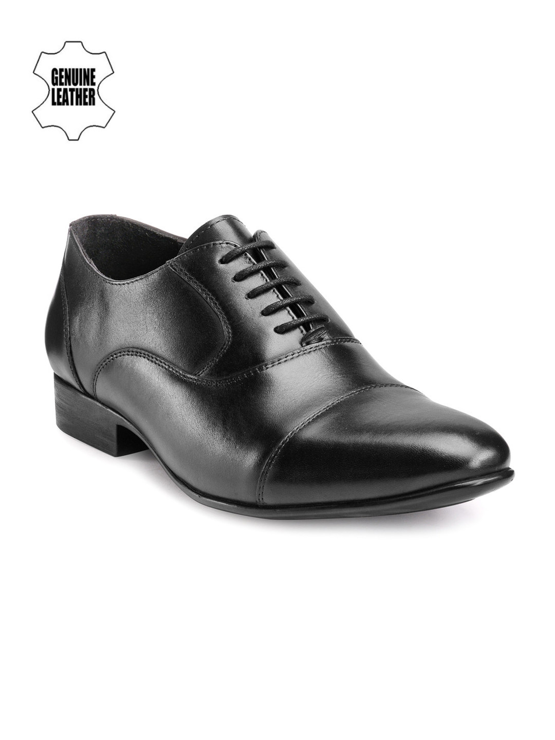 

Teakwood Leathers Men Black Leather Oxfords