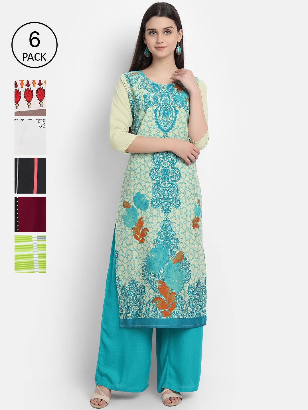 

1 Stop Fashion Women Multicoloured Floral Printed Crepe Kurta, Multi