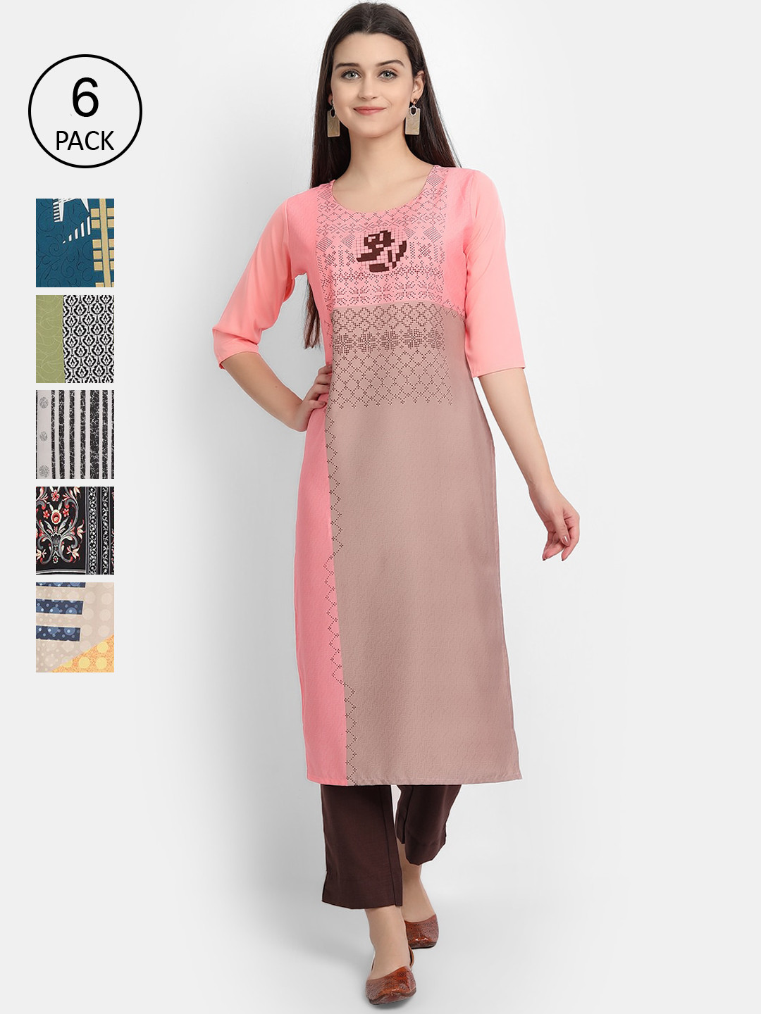 

1 Stop Fashion Women Multicoloured Floral Embroidered Thread Work Crepe Kurta, Multi