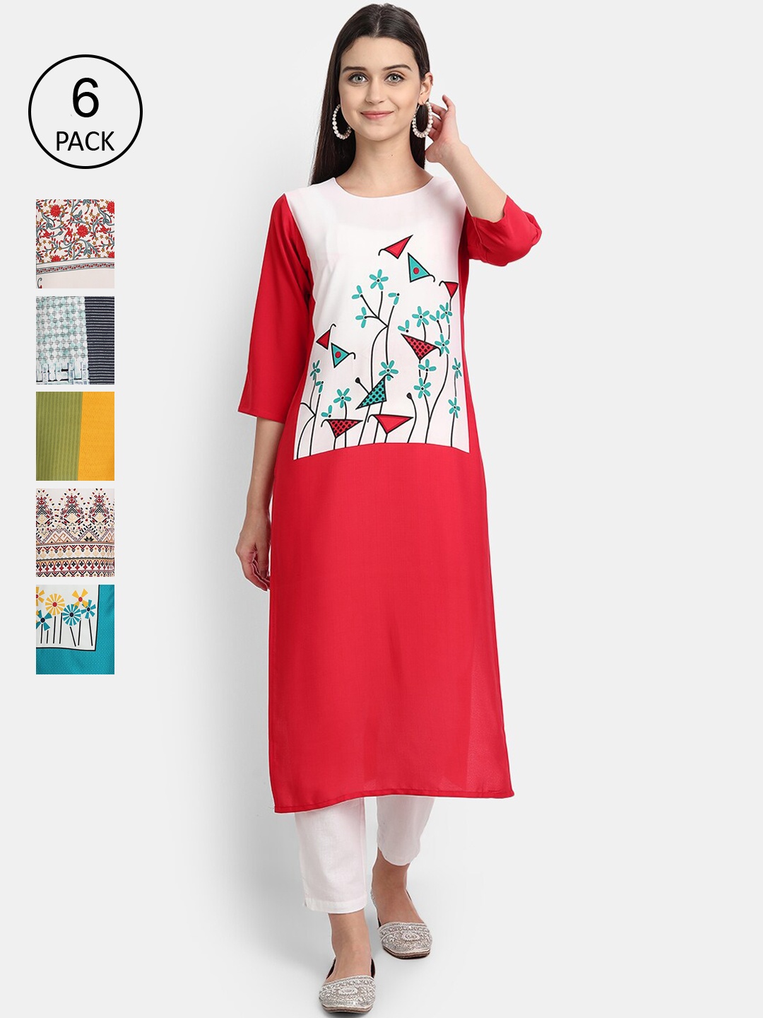 

1 Stop Fashion Women Multicoloured Printed Crepe Kurta, Multi