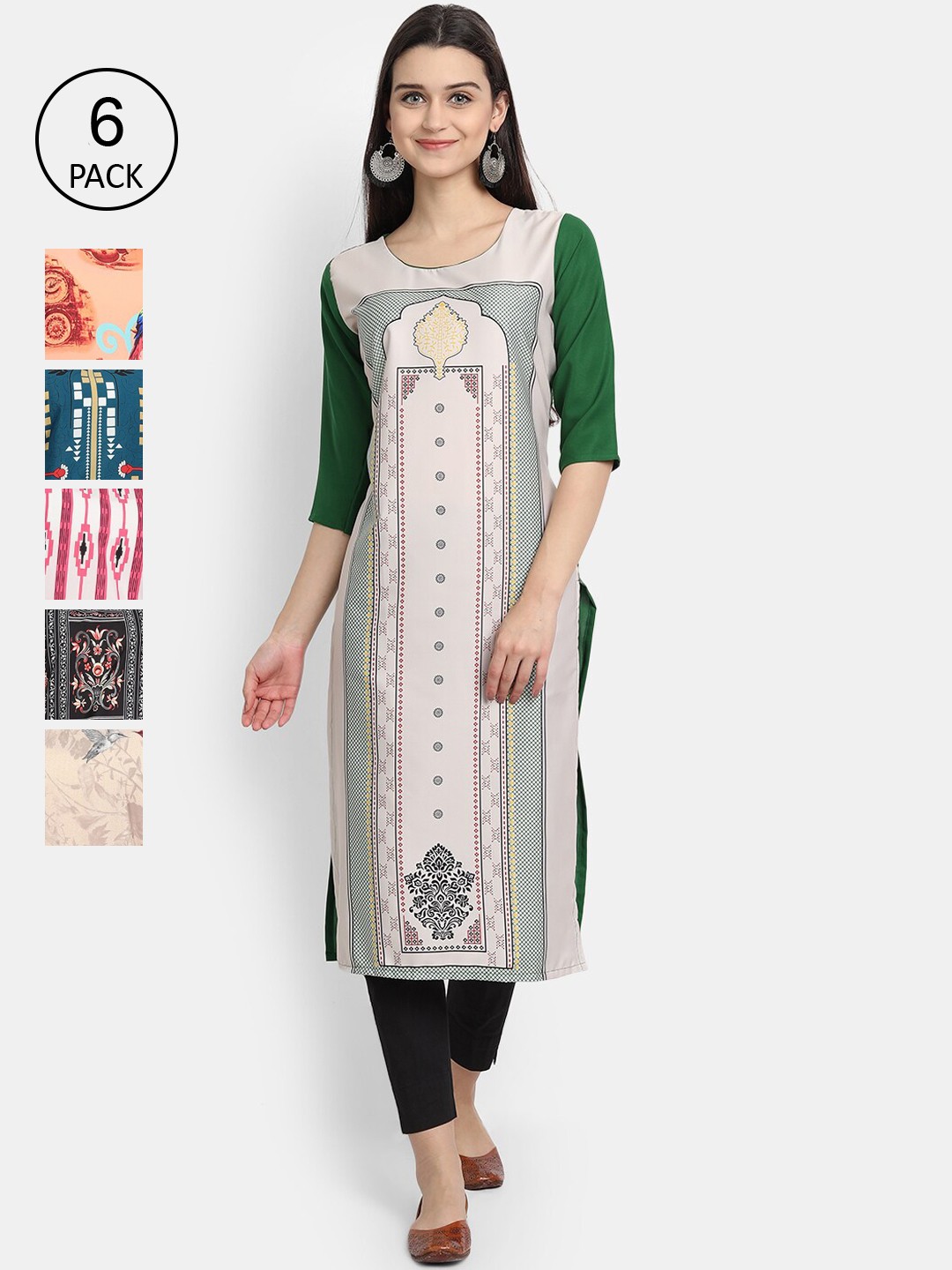 

1 Stop Fashion Women Pack Of 6 Kurtas, Pink