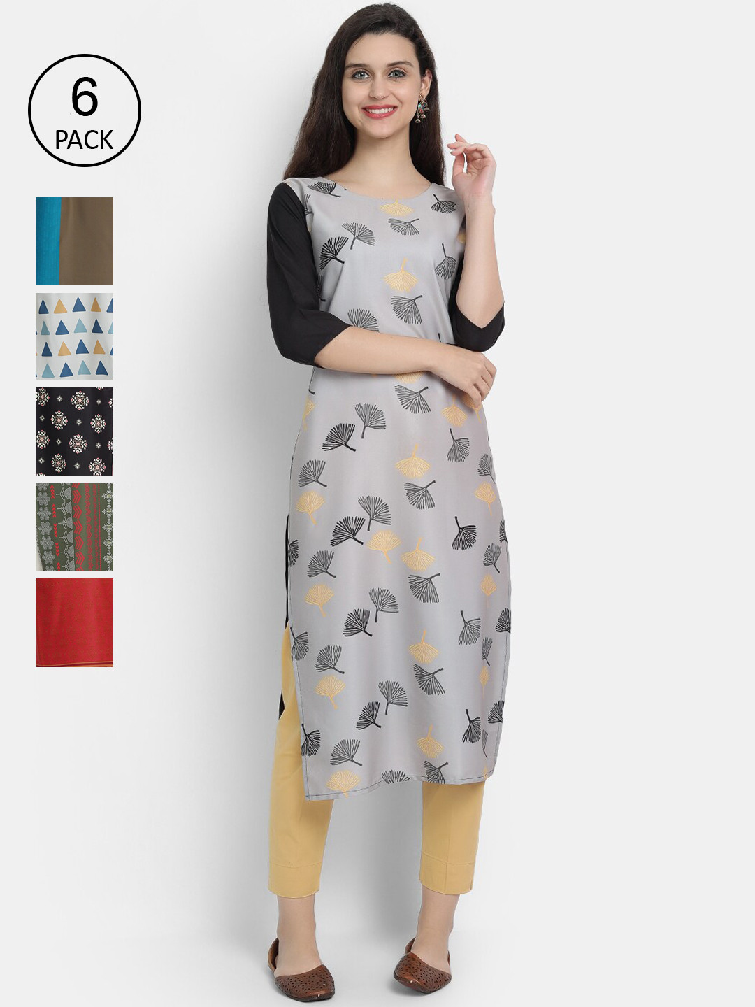 

1 Stop Fashion Women Multicoloured Floral Printed Crepe Kurta, Multi