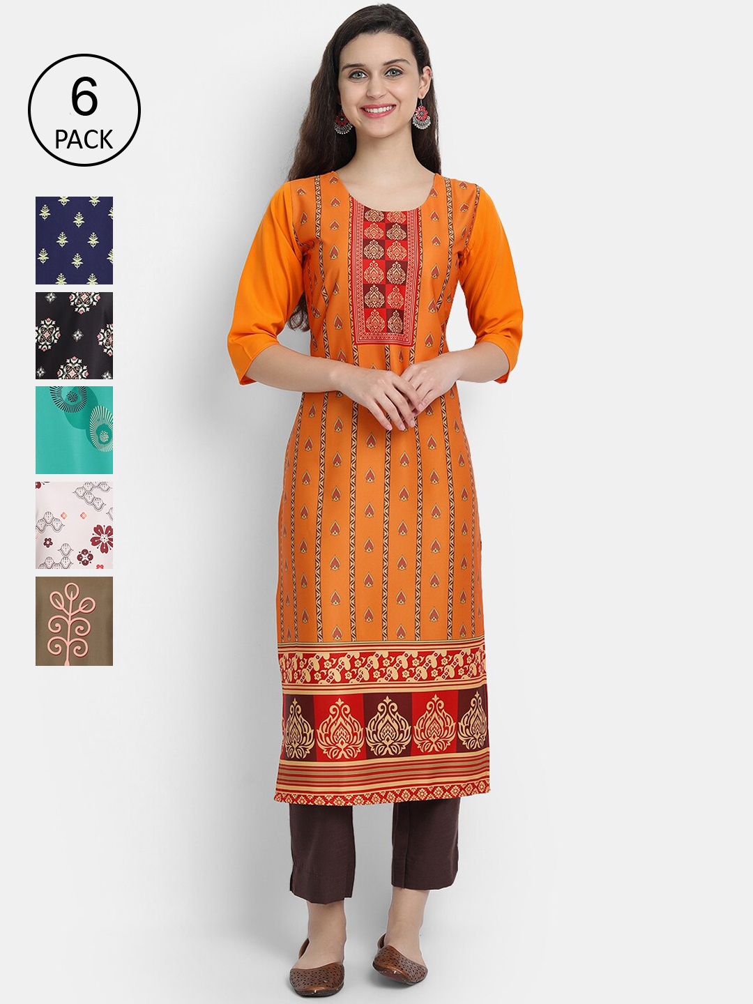 

1 Stop Fashion Women Multicoloured Thread Work Crepe Kurta, Multi