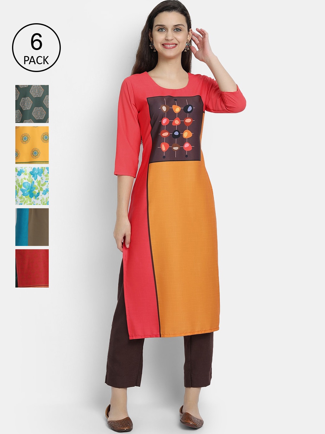 

1 Stop Fashion Women Multicoloured Thread Work Crepe Kurta, Multi