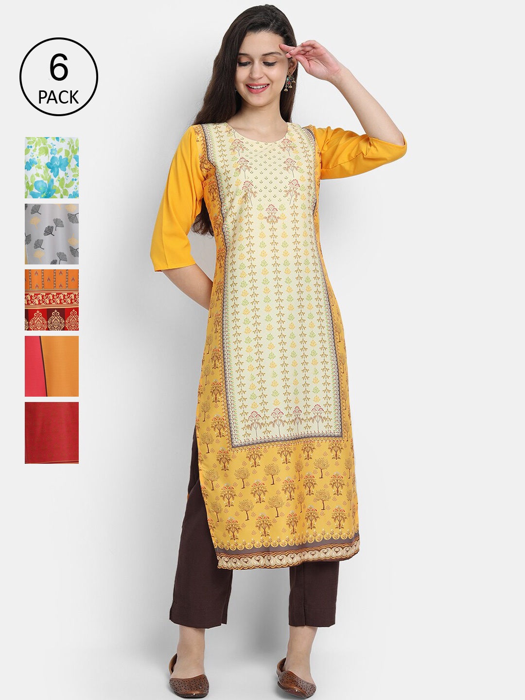 

1 Stop Fashion Women Multicoloured Floral Printed Crepe Kurta, Multi