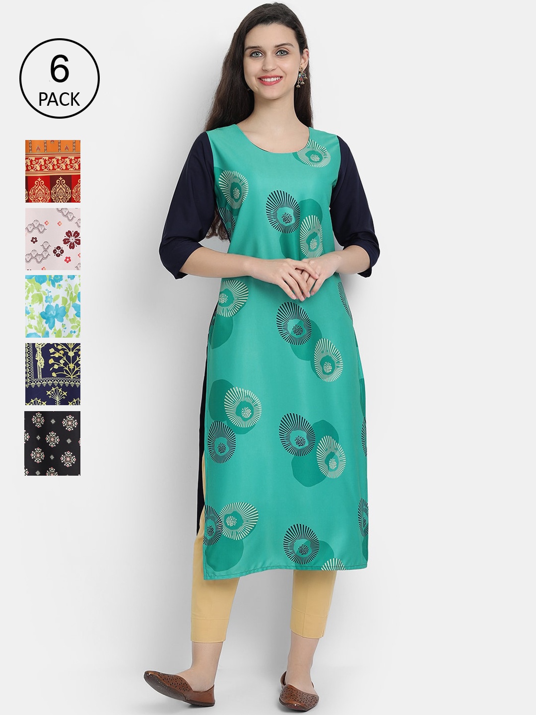 

1 Stop Fashion Women Multicoloured Printed Crepe Kurta, Multi