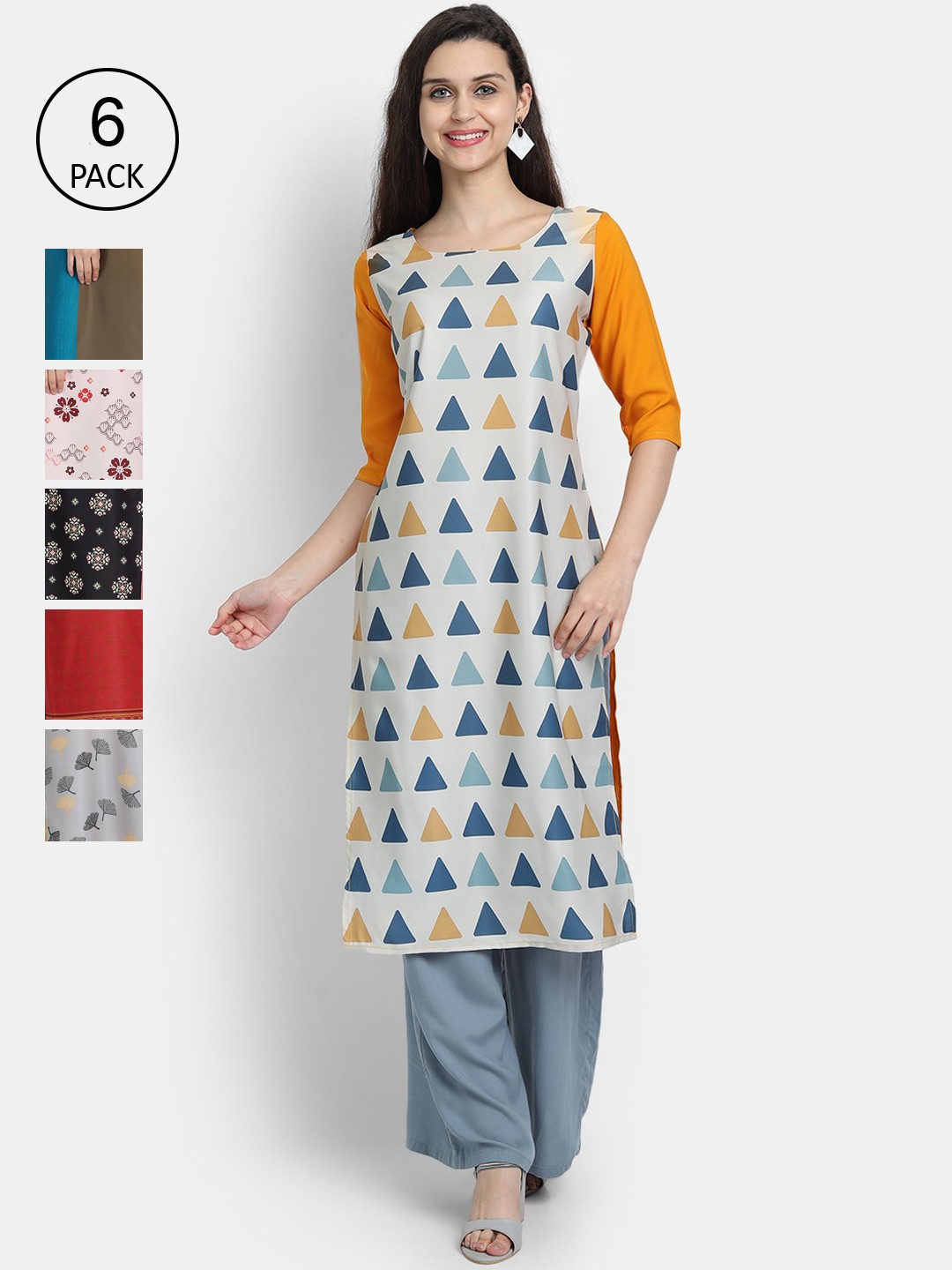 

1 Stop Fashion Women Multicoloured Floral Printed Crepe Kurta, Multi