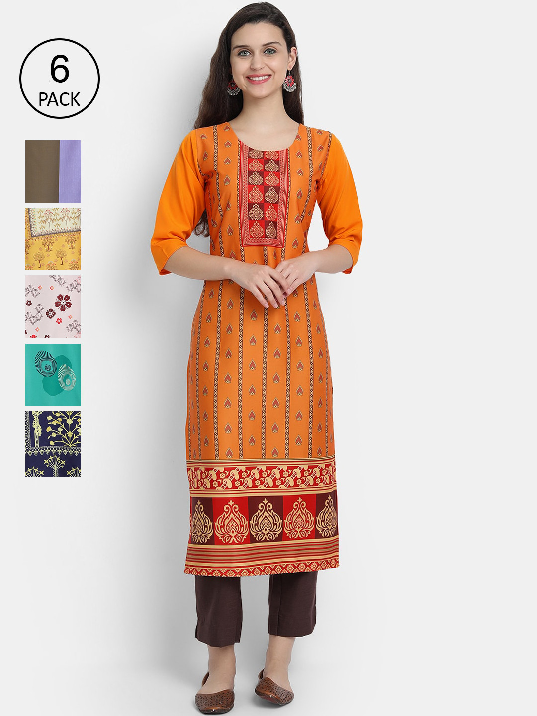 

1 Stop Fashion Women Multicoloured Thread Work Crepe Kurta, Multi