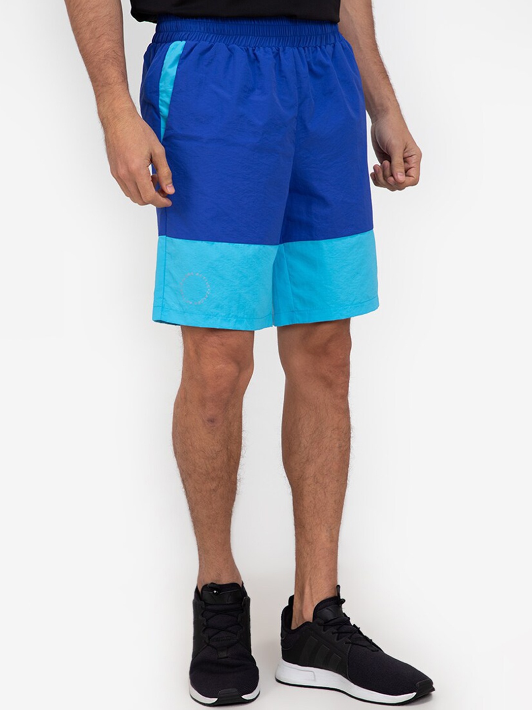 

ZALORA ACTIVE Men Blue Colourblocked Training or Gym Shorts