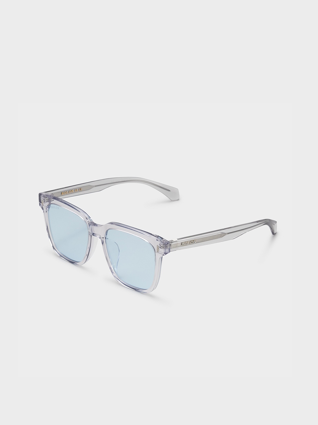 

BOLON EYEWEAR Men Blue Lens & White Polarised Square Sunglasses