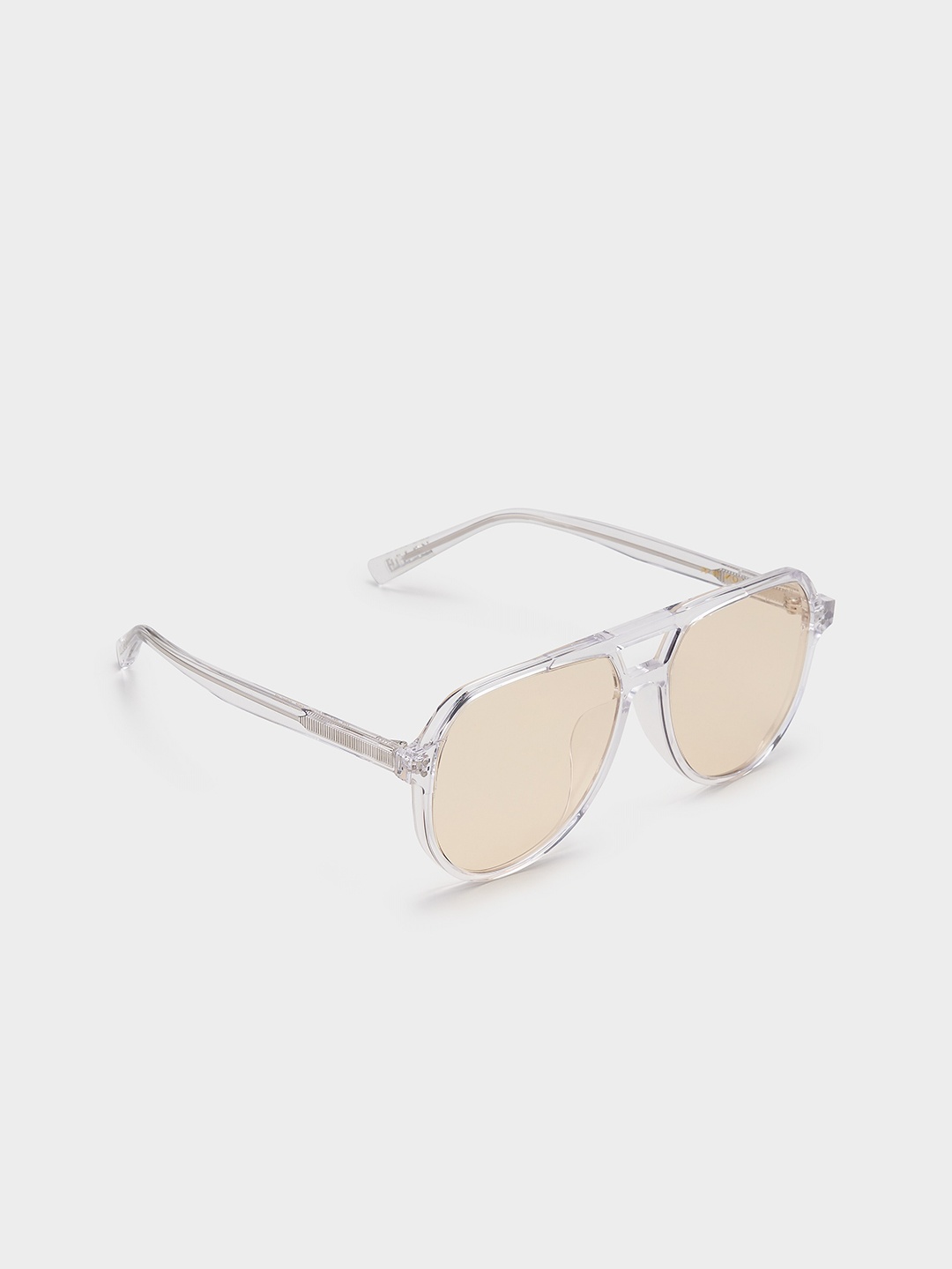 

BOLON EYEWEAR Men Steel-Toned Aviator Sunglasses with Polarised & UV Protected Lens, Yellow