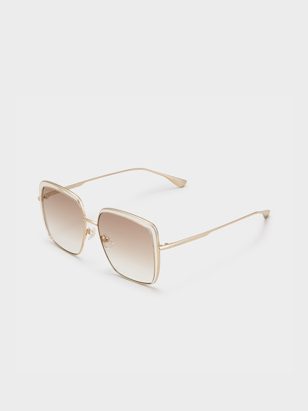 

BOLON EYEWEAR Men Yellow Lens & Gold-Toned Polarised UV Protected Square Sunglasses BL6098