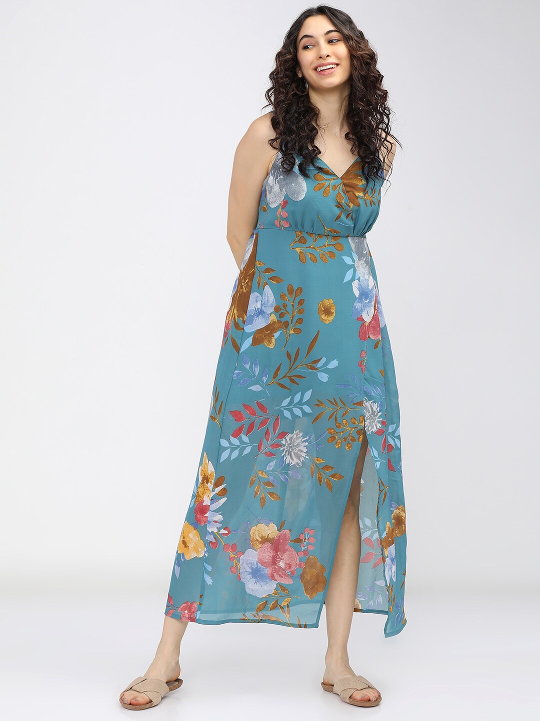 

Tokyo Talkies Blue Floral Maxi Dress