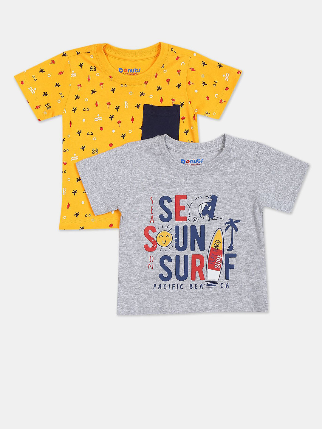 

Donuts Boys Assorted Pack Of 2 Printed T-shirt