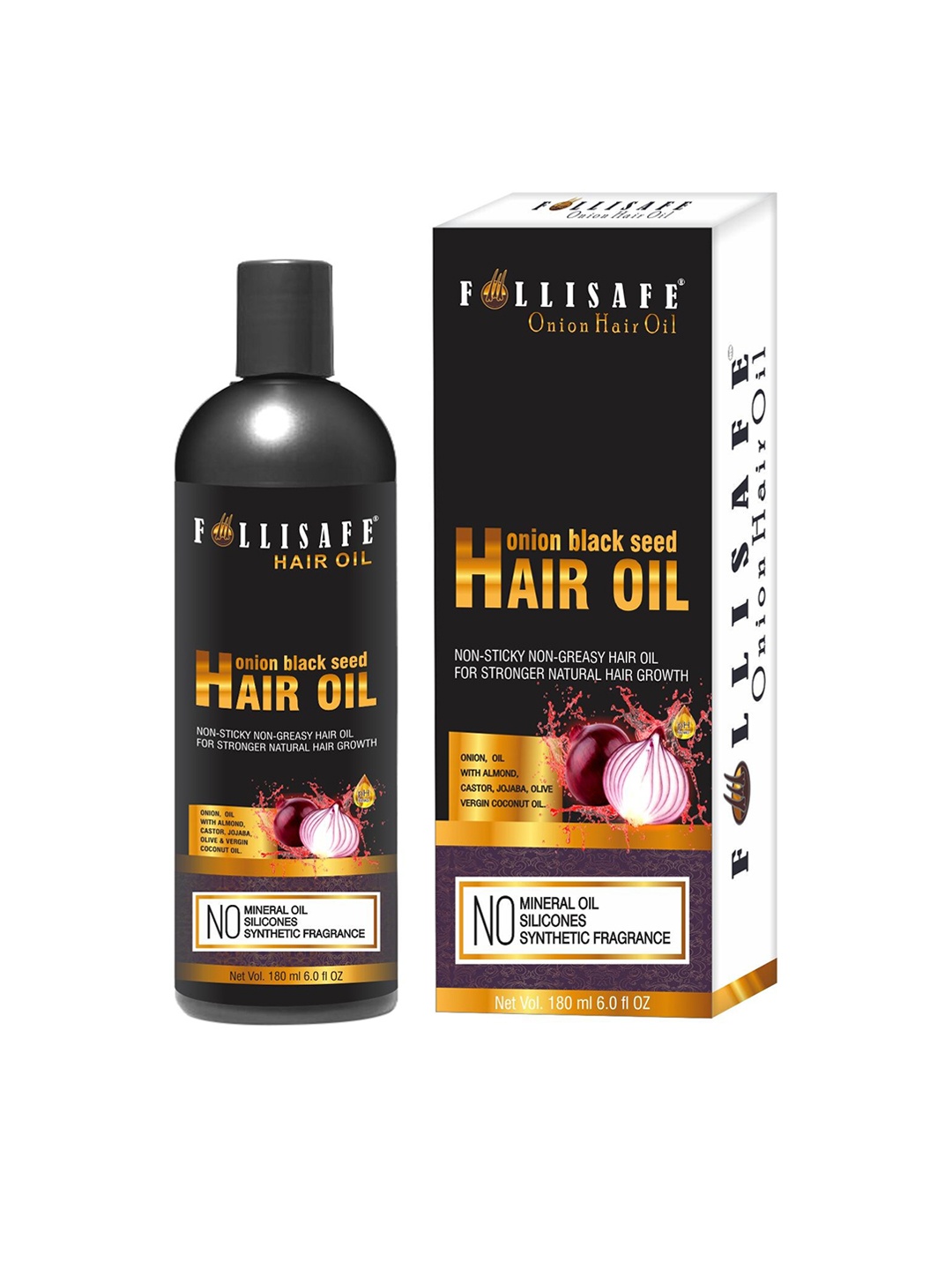 

Follisafe Onion Black Seed Hair Oil- 180 ml, Assorted